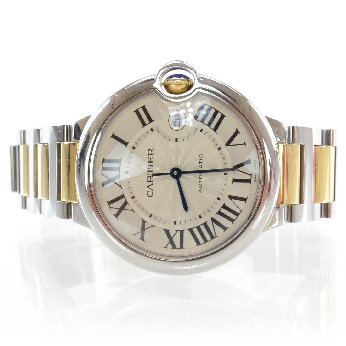 Stainless Steel 18K Yellow Gold 42mm Ballon Bleu De Automatic Watch