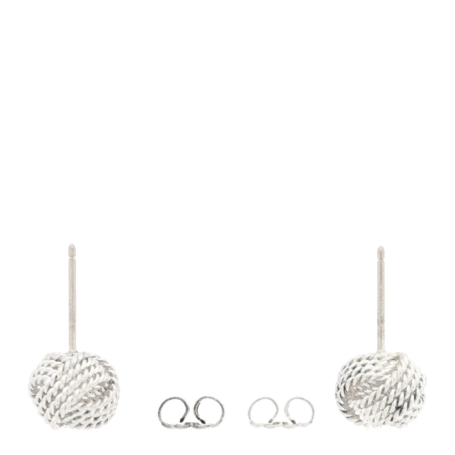 Tiffany Sterling Silver Twist Knot Earrings 3 of 4