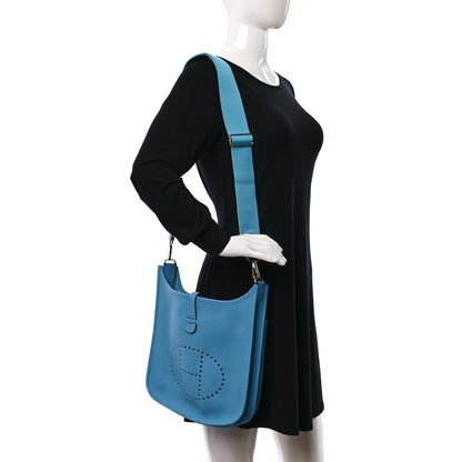 Hermes Taurillon Clemence Evelyne III PM Celeste 2 of 10