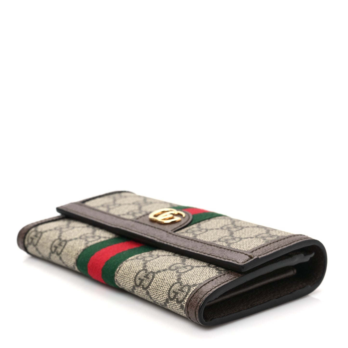 GG Supreme Monogram Web Ophidia Continental Wallet Brown