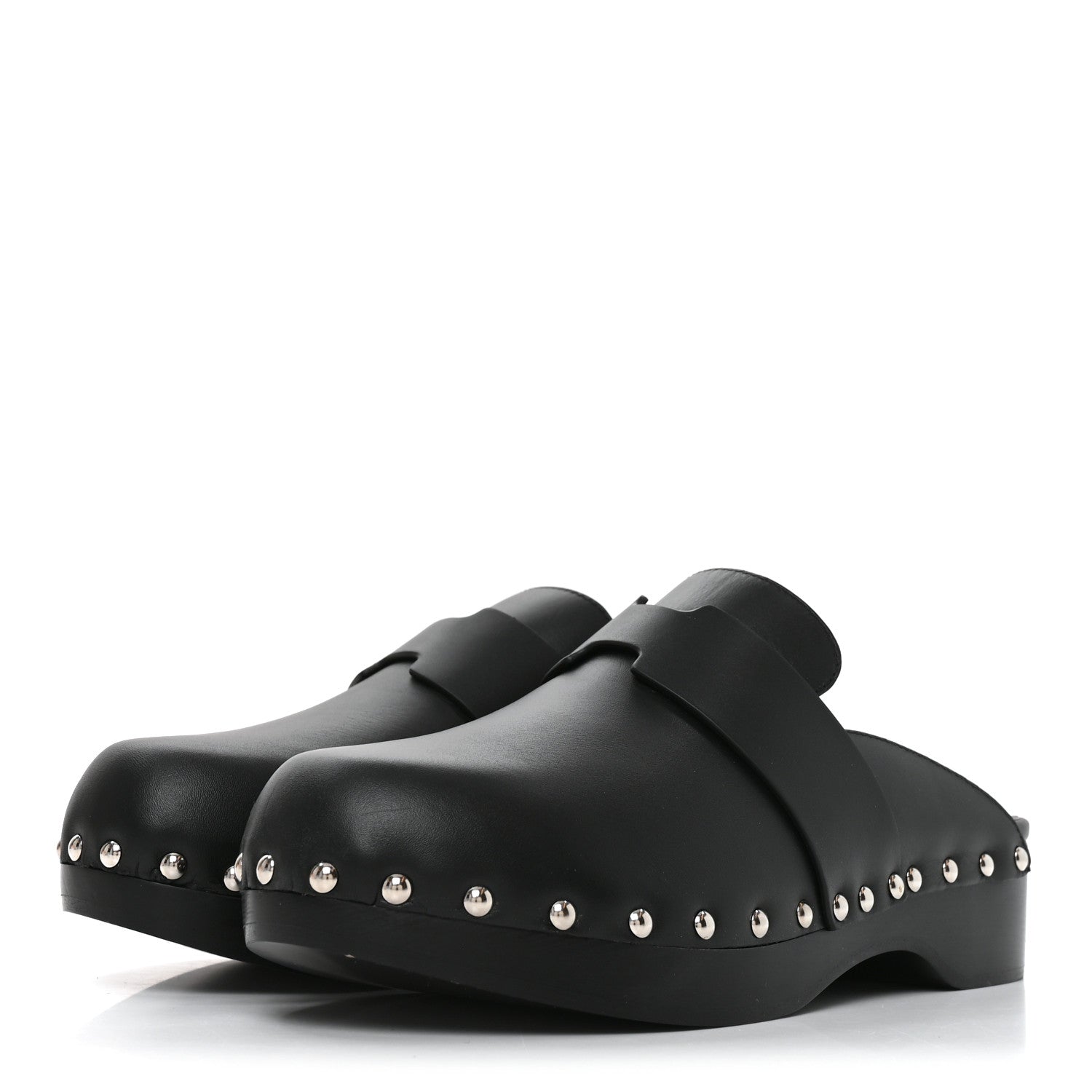 Hermes Calfskin Calya Mules 37 Black 3 of 8