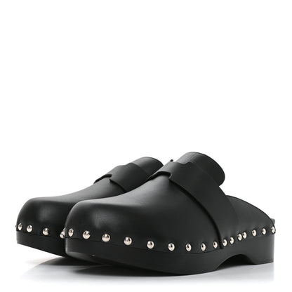 Hermes Calfskin Calya Mules 37 Black 3 of 8