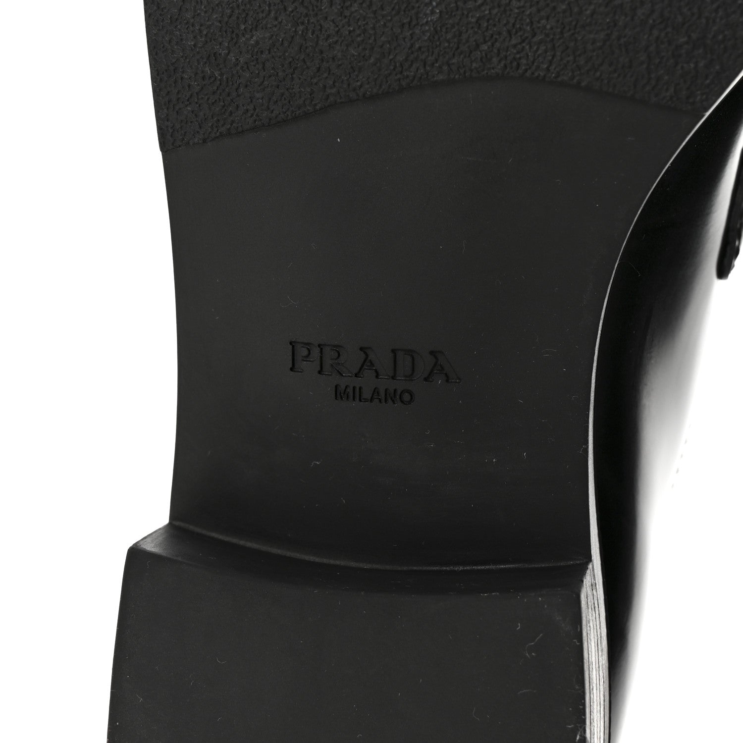 Prada Spazzolato Metal Triangle Logo 20mm Loafers 40 Black 7 of 9