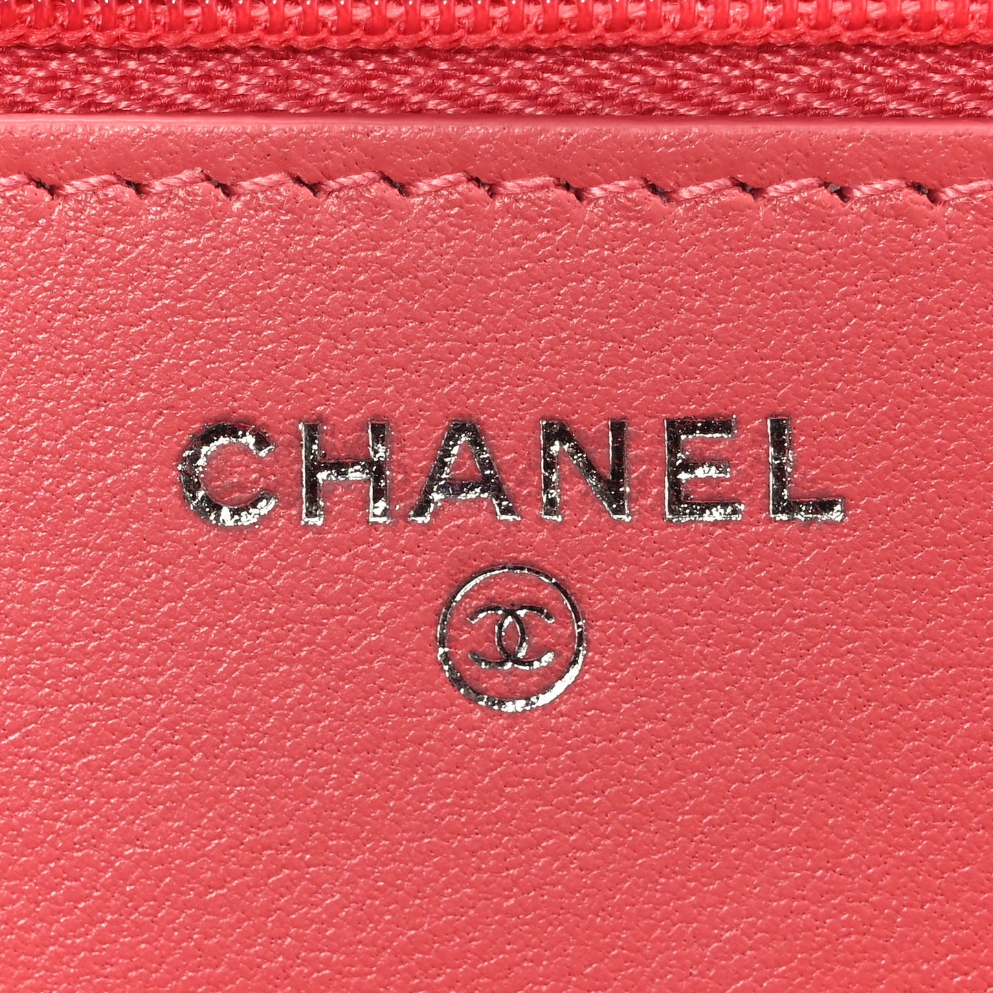Lambskin Quilted Wallet On Chain WOC Pink