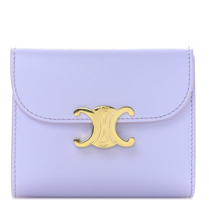 Celine Shiny Smooth Lambskin Small Triomphe Wallet Light Lilac 1 of 9