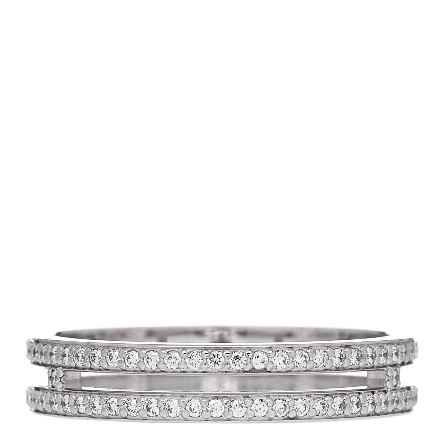 Hermes 18K White Gold Diamond Ariane Wedding Band Ring 51 5.75 3 of 5