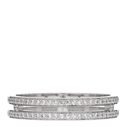 Hermes 18K White Gold Diamond Ariane Wedding Band Ring 51 5.75 3 of 5
