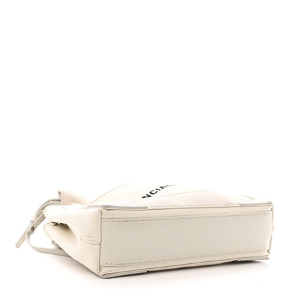 Balenciaga Cotton Canvas Calfskin Navy Cabas XS Natural 5 of 14