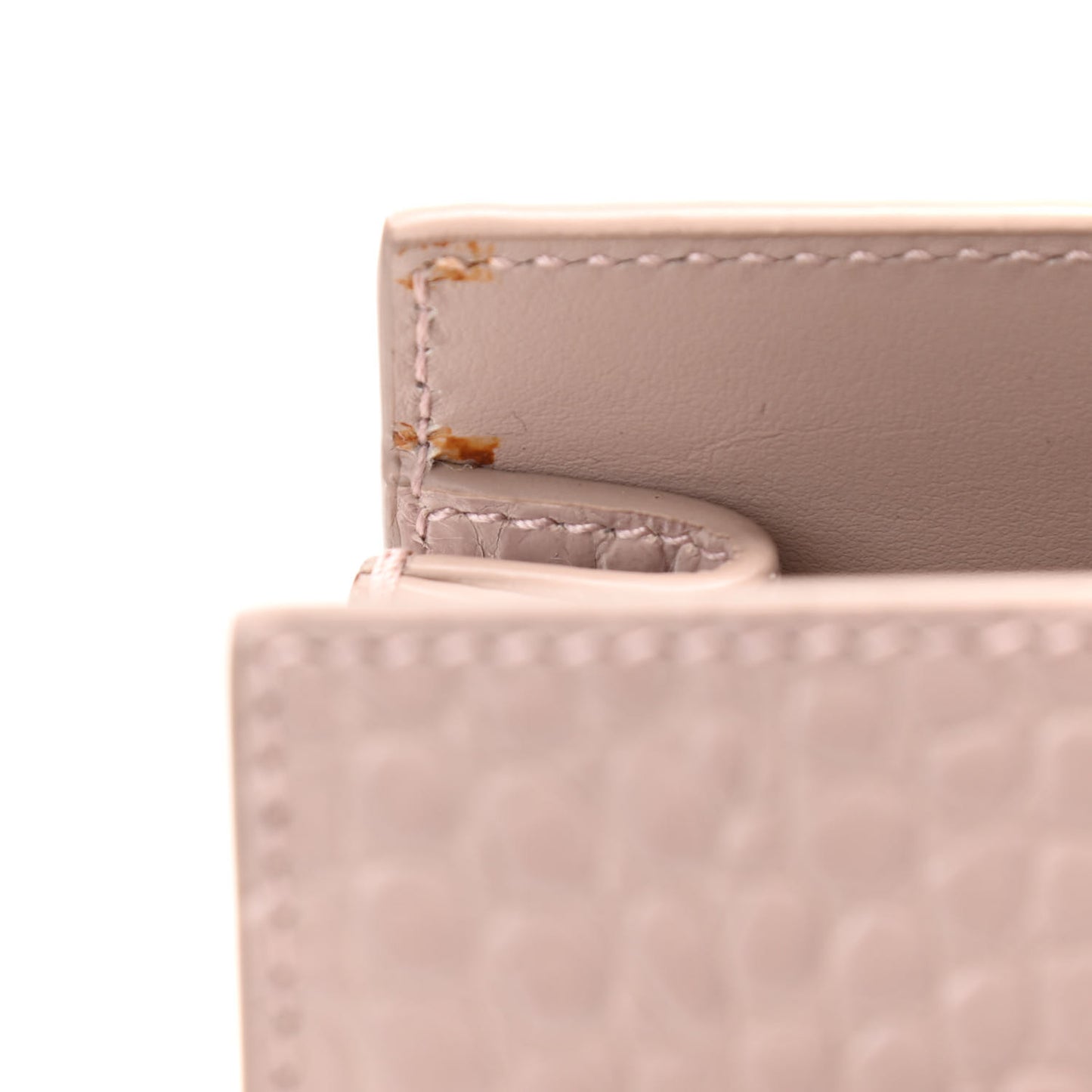 Calfskin Crocodile Embossed Baby Sac De Jour Rose Antic