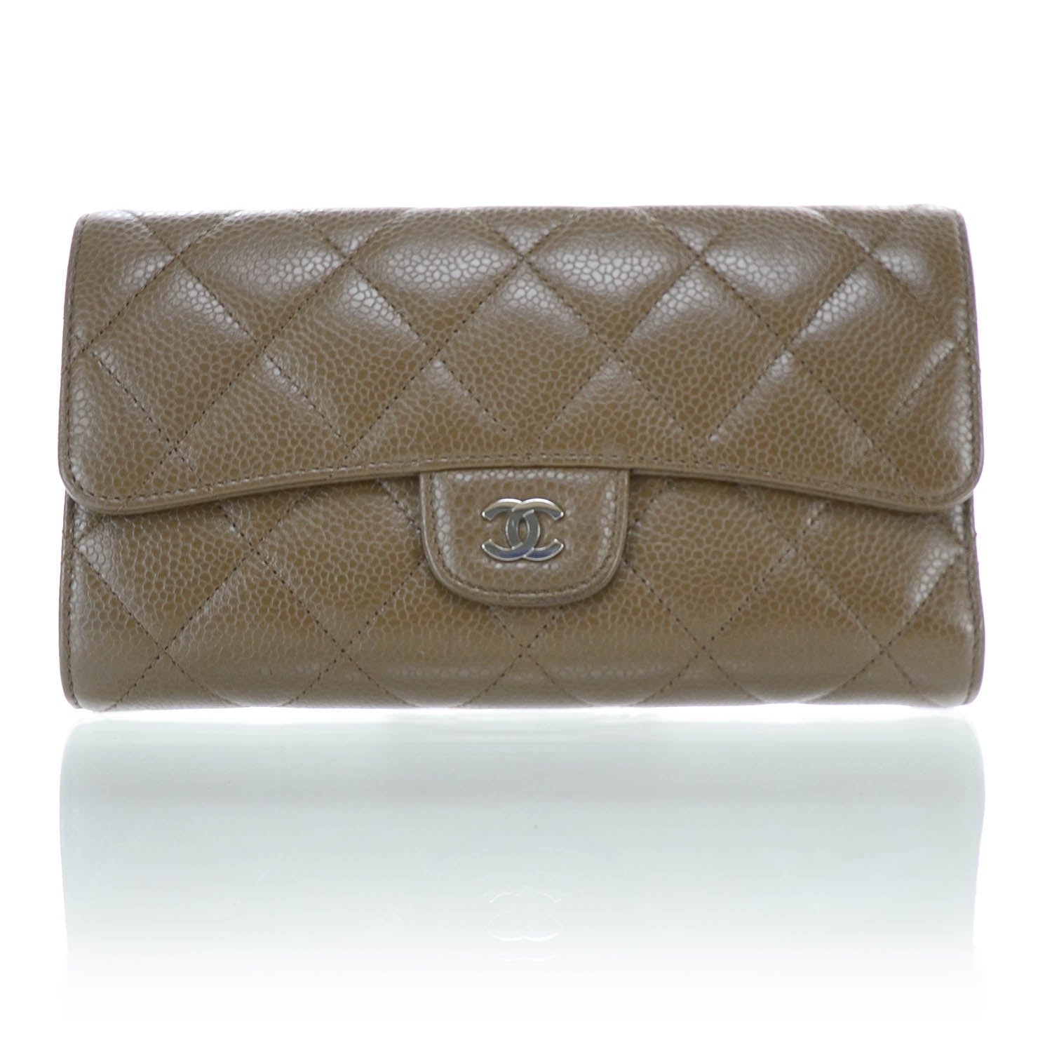 Chanel Caviar Quilted Large Flap Wallet Brown 1 of 13