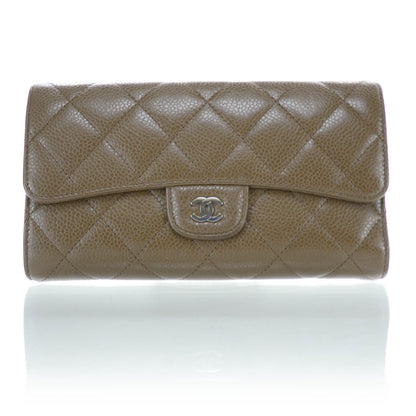 Chanel Caviar Quilted Large Flap Wallet Brown 1 of 13
