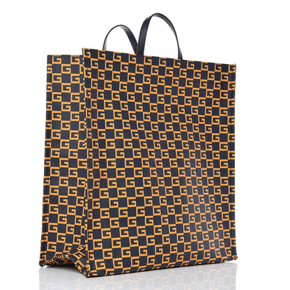 Gucci Coated Canvas Square G Vertical Tote Blue 3 of 12