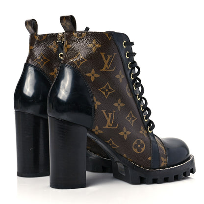 Louis Vuitton Patent Calfskin Monogram Star Trail Ankle Boots 38.5 Black 4 of 6