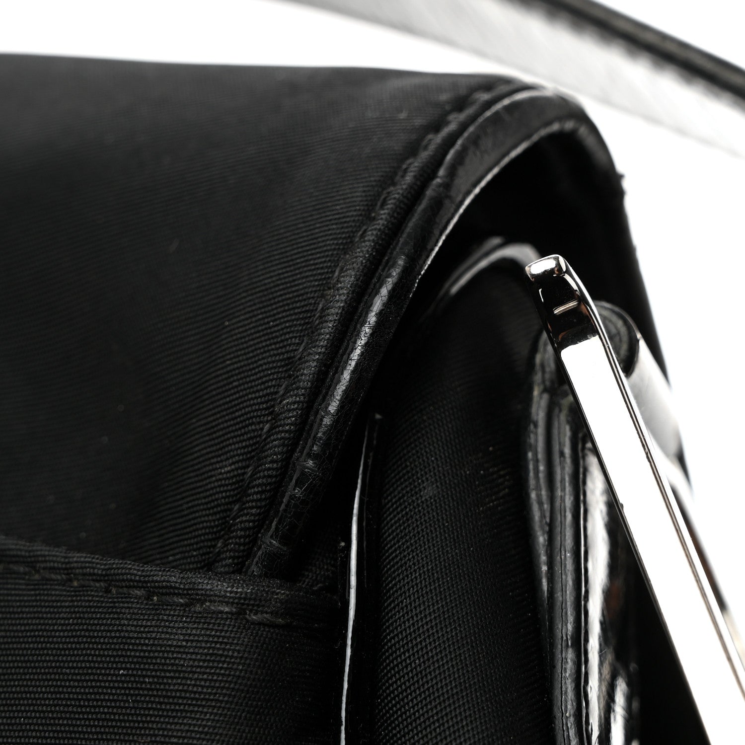 Christian Dior Canvas Patent Calfskin Saddle Bag Black 18 of 19