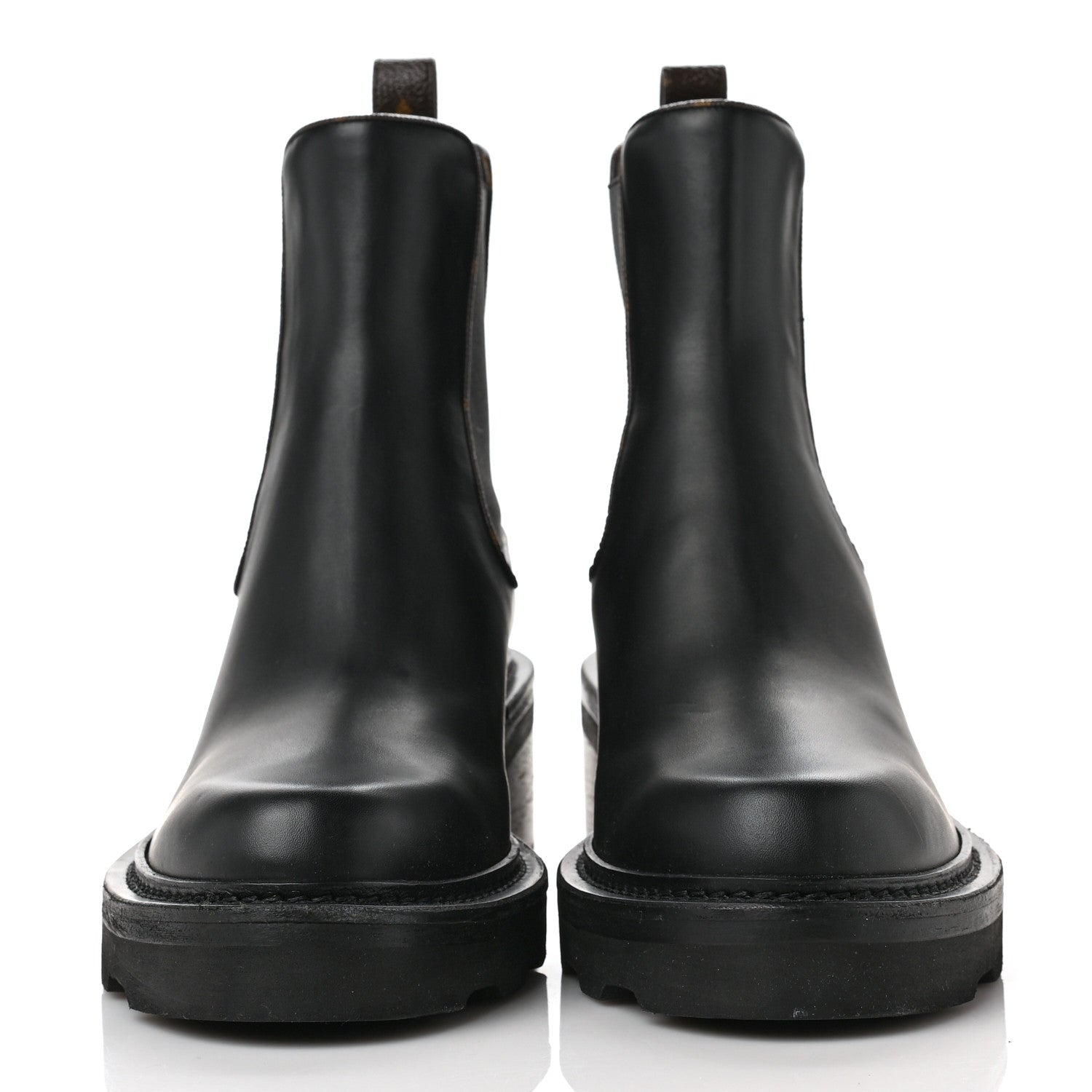 Louis Vuitton Calfskin Monogram Beaubourg Ankle Boots 40.5 Black 2 of 8