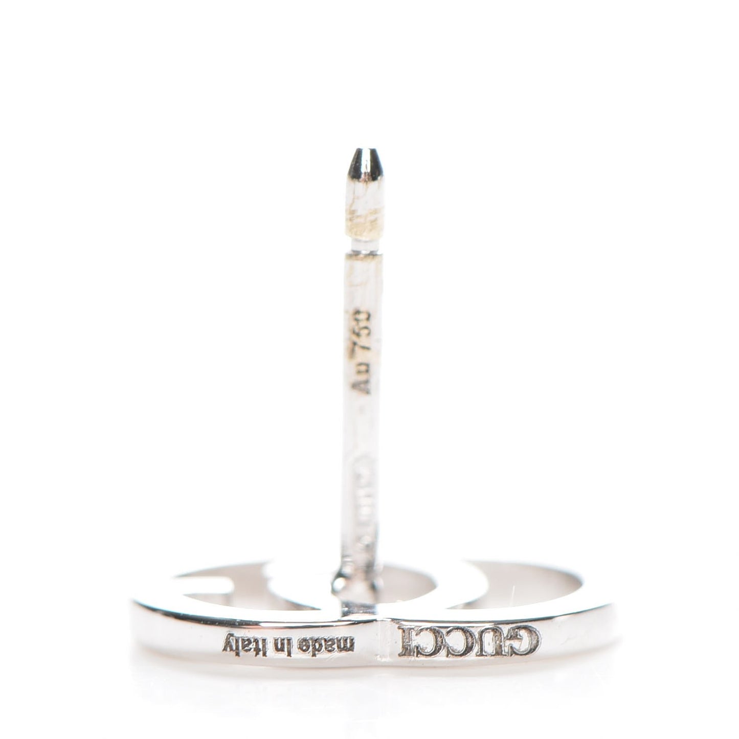 18K White Gold GG Tissue Stud Earrings