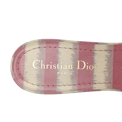 Christian Dior Cotton D-Stripes Embroidered Dway 40mm Slide Sandals 39 Deep Nude 8 of 11