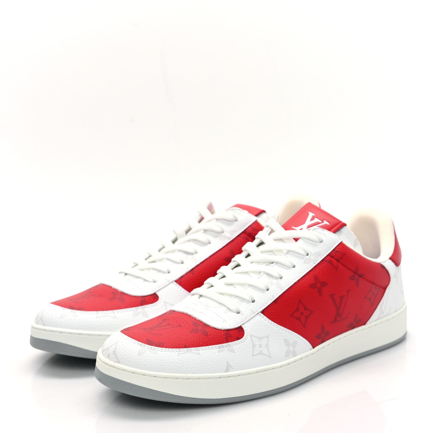 Monogram Calfskin Mens Rivoli Sneakers 9.5 Red