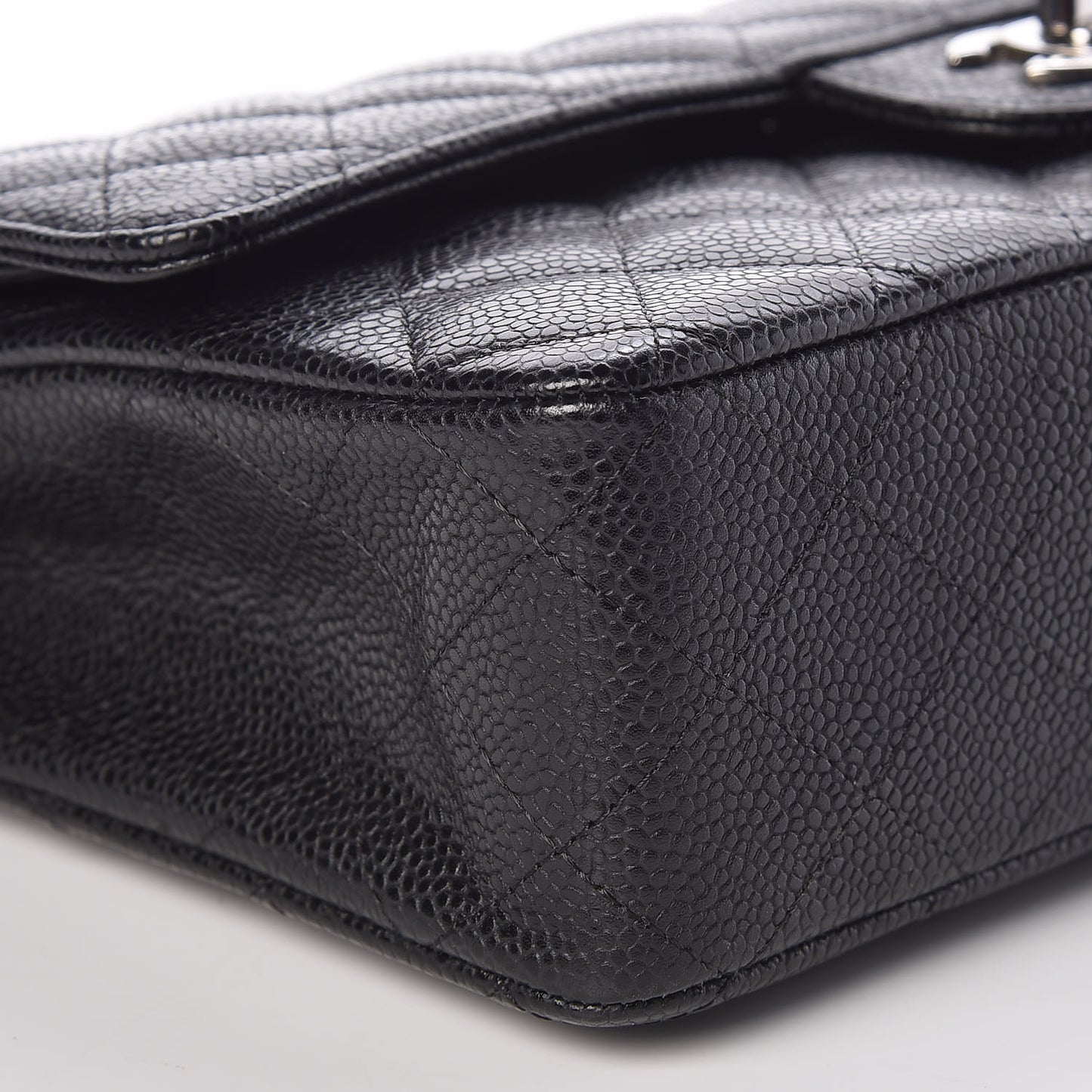 Caviar Quilted Medium Double Flap Black