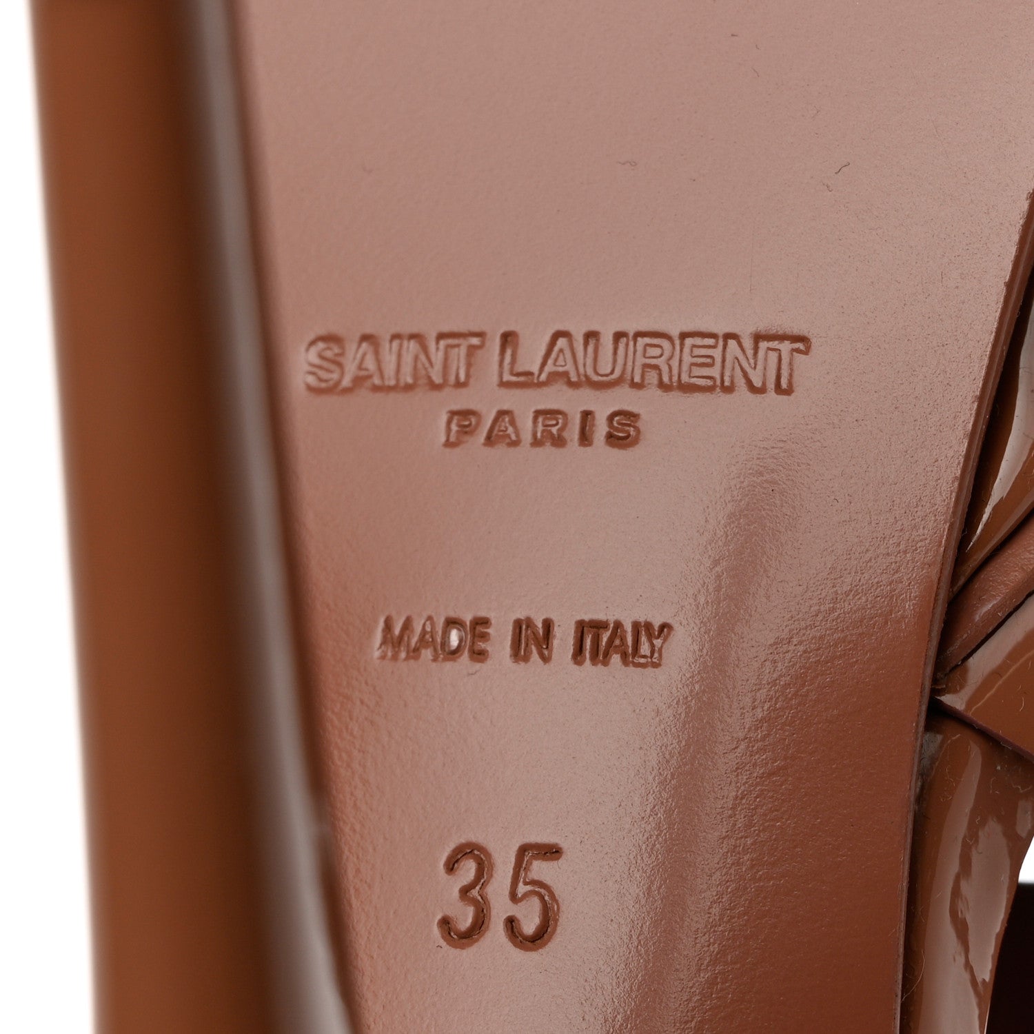 Saint Laurent Patent Tribute 105 Platform Sandals 35 Soft Nude 8 of 9