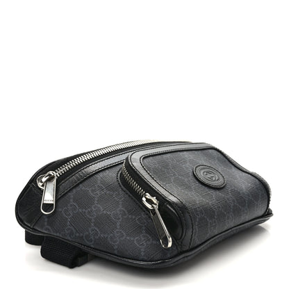 Gucci GG Supreme Monogram Textured Calfskin Retro Interlocking G Belt Bag Black 5 of 8