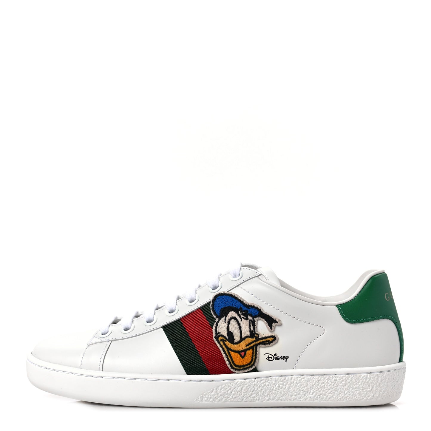 X DISNEY Calfskin Miro Soft Web Donald Duck Womens Ace Sneakers 35 White New Shamarock