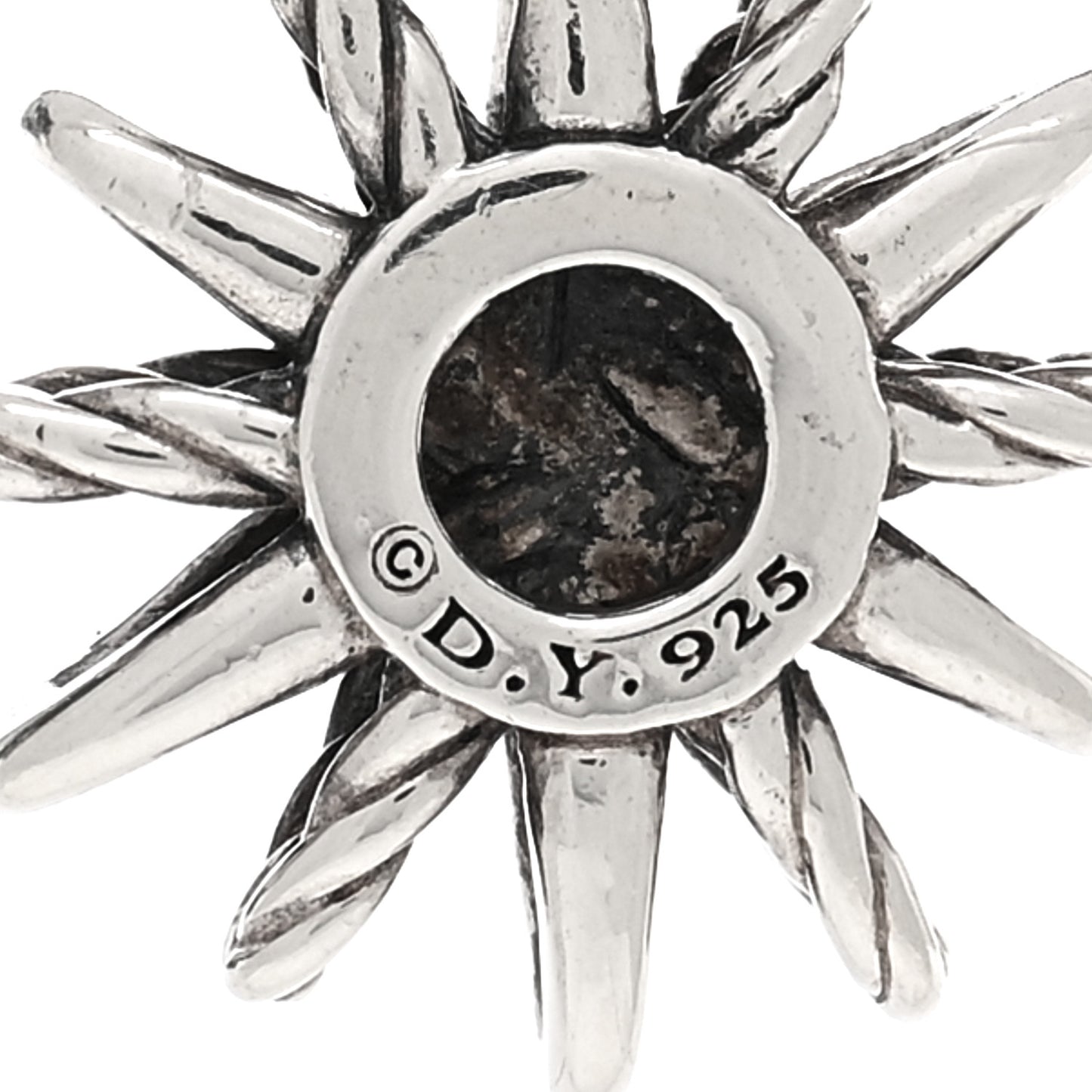 Sterling Silver Diamond Starburst Double Drop Earrings