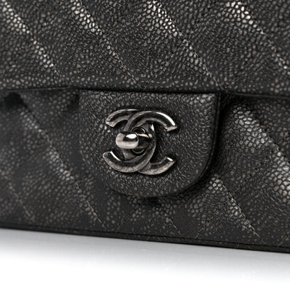 Chanel Metallic Caviar Quilted Mini Rectangular Flap Black 10 of 11