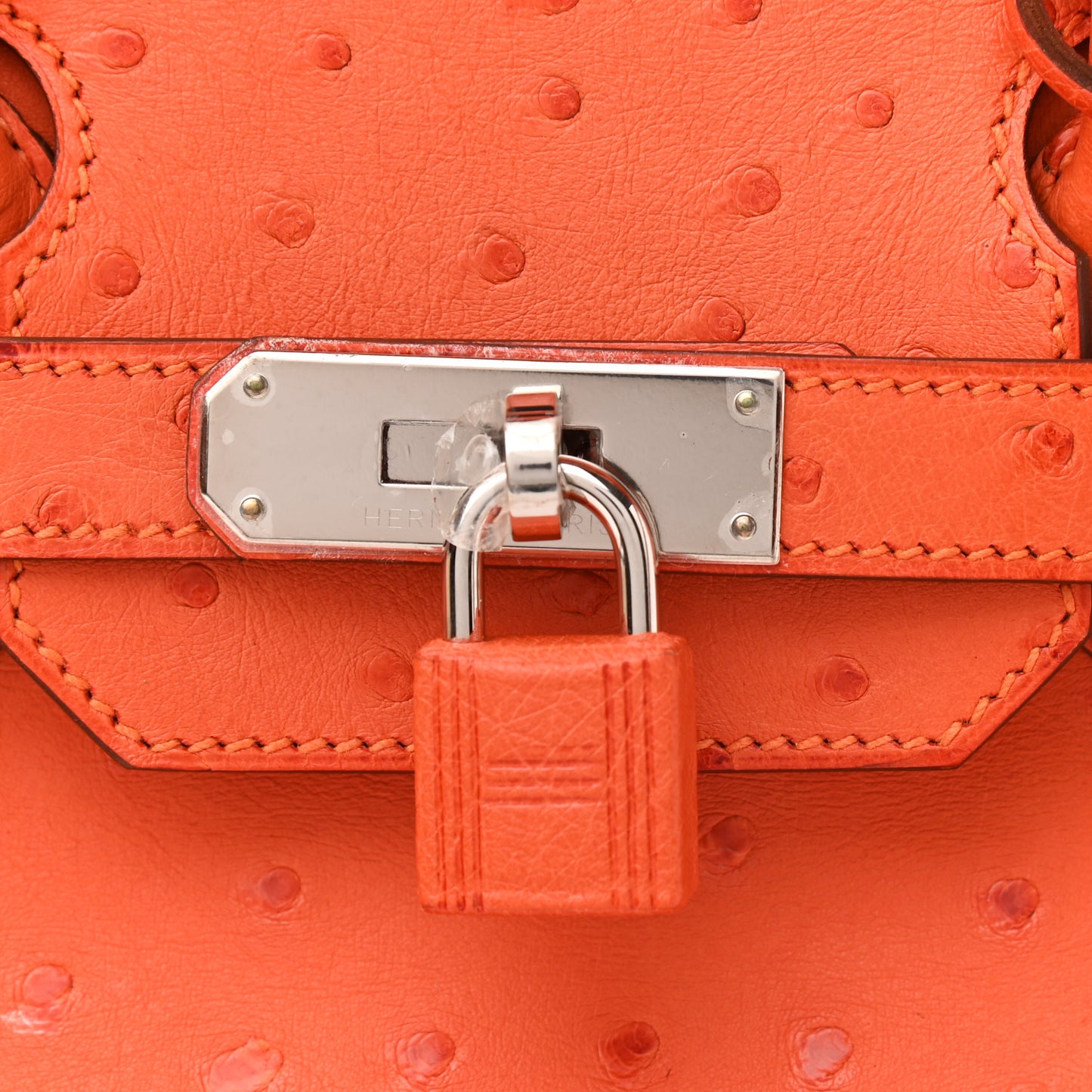 Ostrich Birkin 30 Tangerine