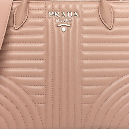 Prada Soft Calfskin Impunture Diagramme Tote Cipria 7 of 9