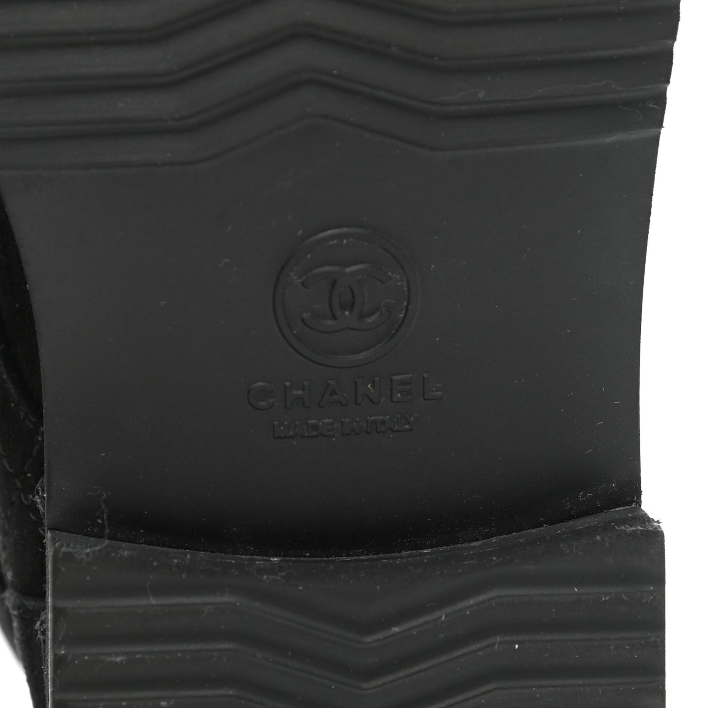 Suede Calfskin Quilted Combat Short Boots 38.5 Black
