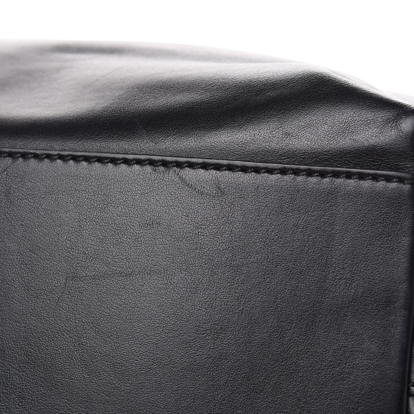 Waxed Calfskin Small Nightingale Logo Strap Black