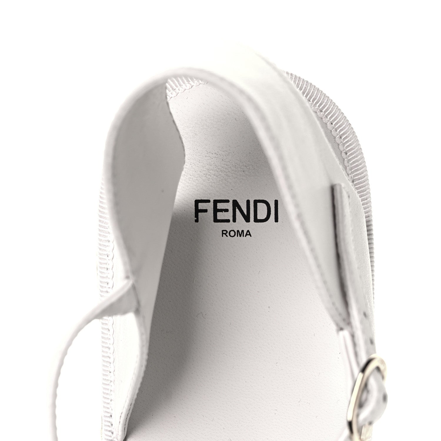 Fendi Nappa FF Embossed Espadrille Platform Sandals 40 Snow 15 of 20