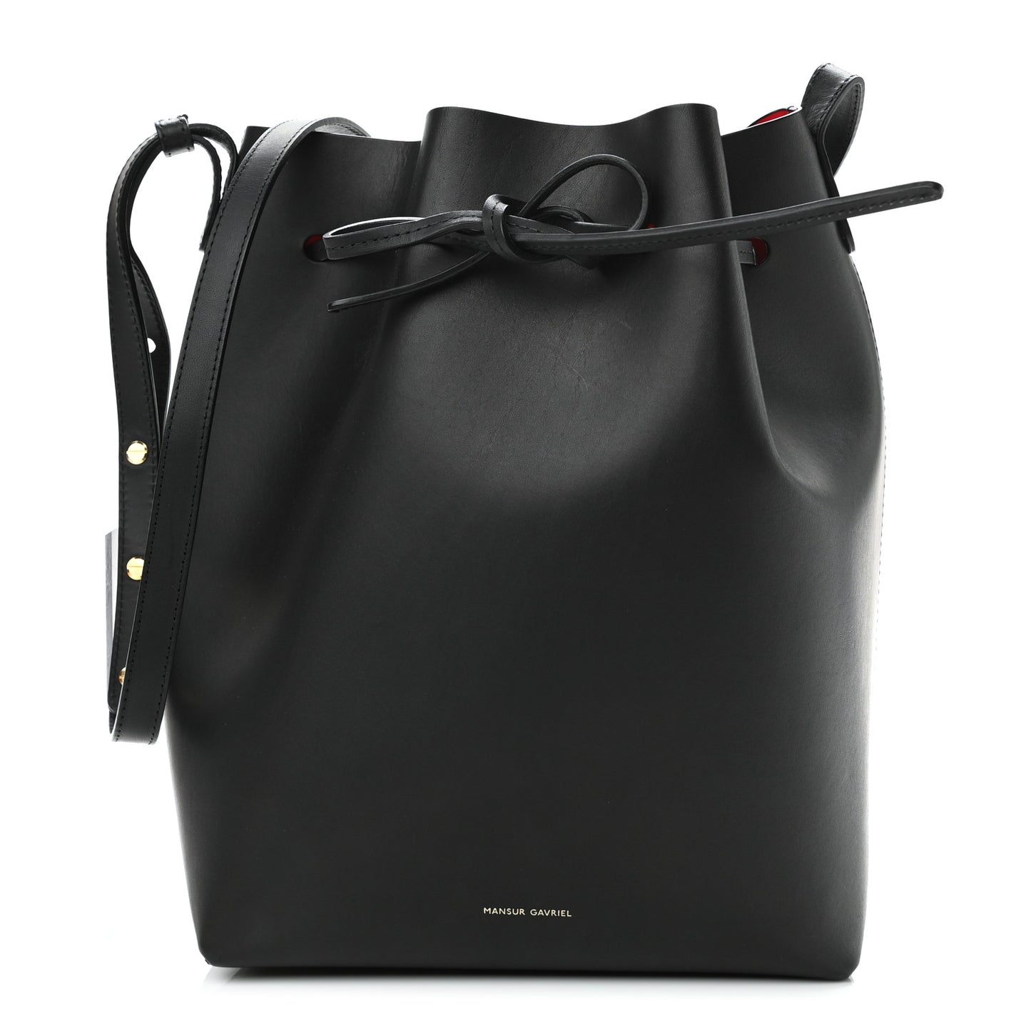 Calfskin Mini Bucket Bag Black Flamma
