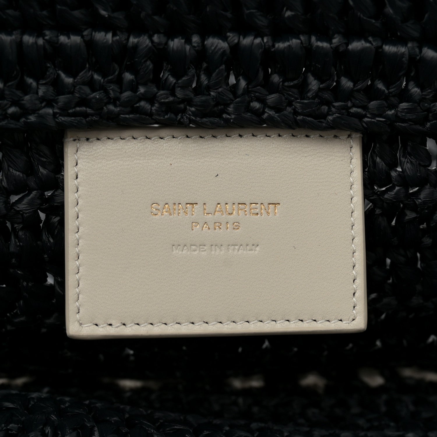 Saint Laurent Raffia Rive Gauche Tote Black 6 of 9