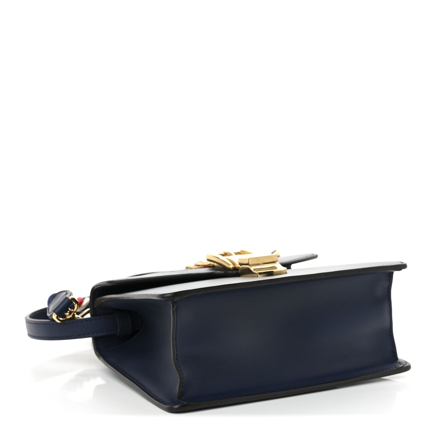 Vitello Fontanella Web Mini Sylvie Top Handle Bag Blue Agata