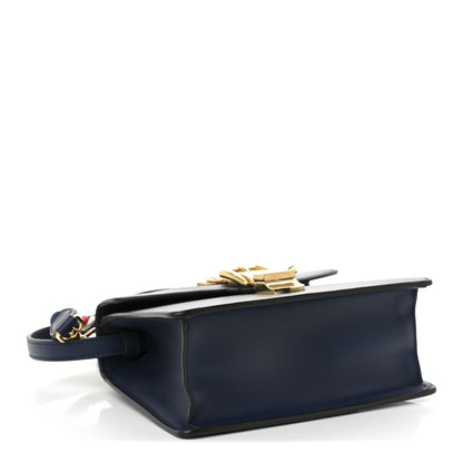 Gucci Vitello Fontanella Web Mini Sylvie Top Handle Bag Blue Agata 4 of 10
