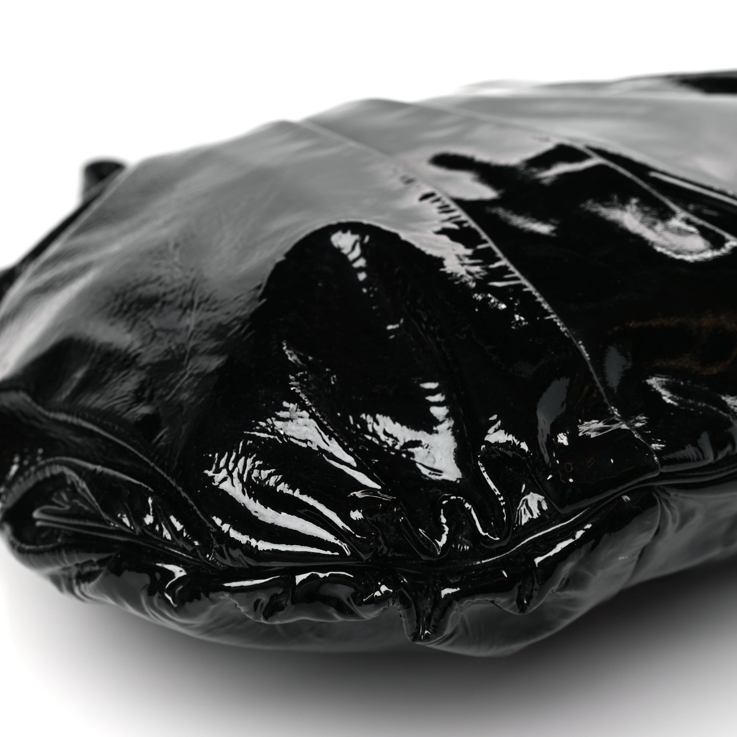 Patent Large Hysteria Top Handle Bag Black