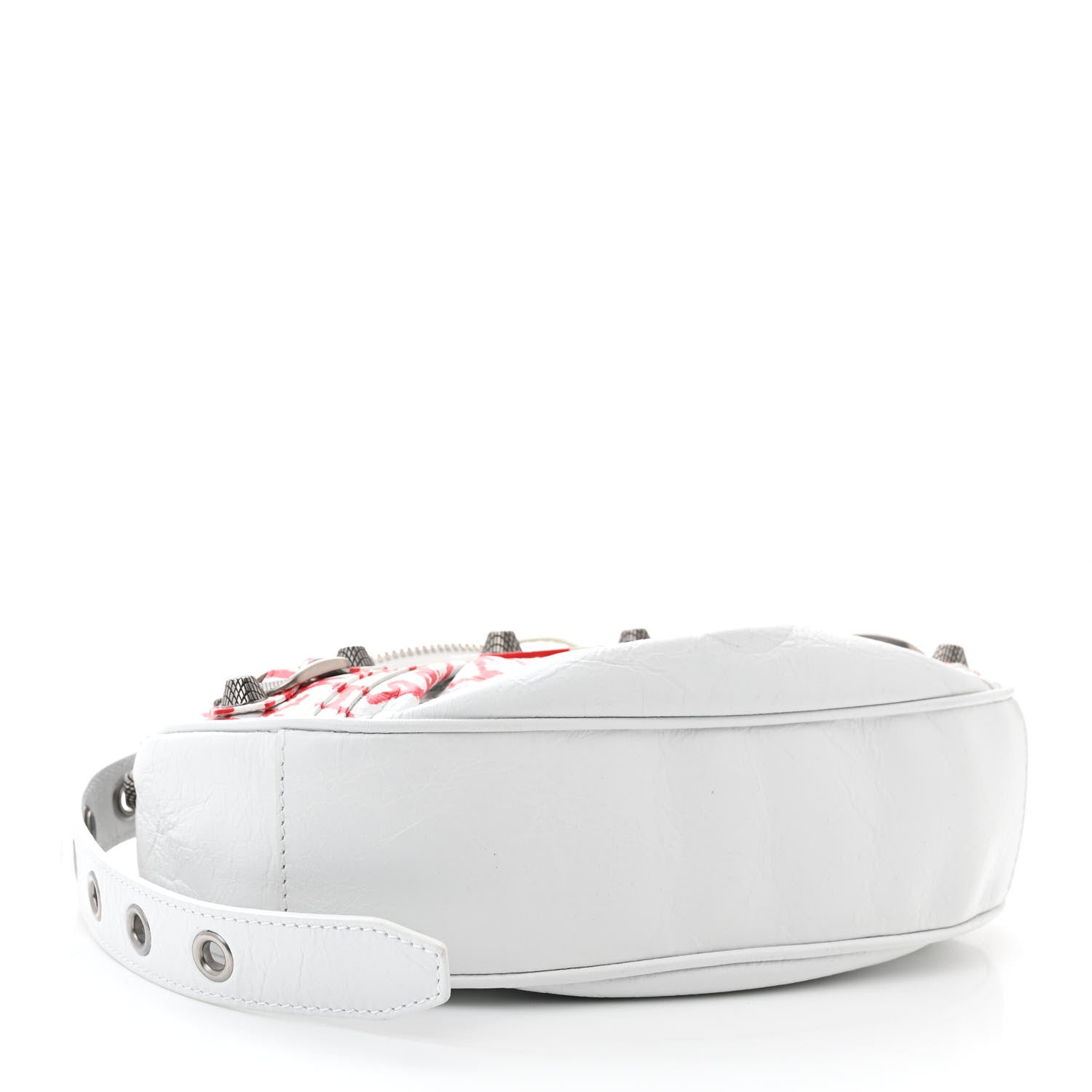 Balenciaga Agneau Arena Lunar New Year Graffiti Logo Le Cagole Shoulder Bag XS Optic White 3 of 9