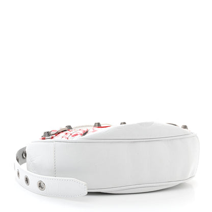 Balenciaga Agneau Arena Lunar New Year Graffiti Logo Le Cagole Shoulder Bag XS Optic White 3 of 9
