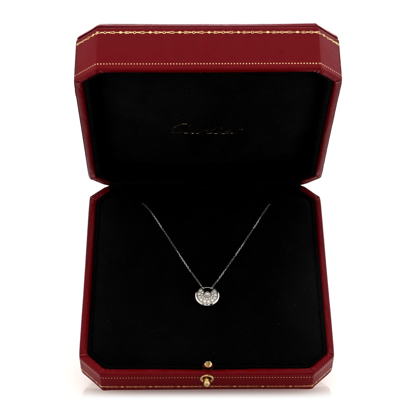 18K White Gold Diamond XS Amulette de Cartier Pendant Necklace