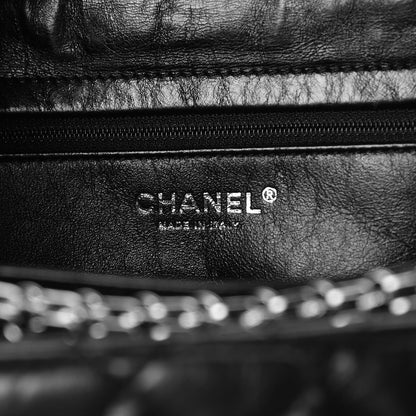 Chanel Metallic Aged Calfskin Quilted Reissue 2.55 Accordion Flap Black 7 of 8