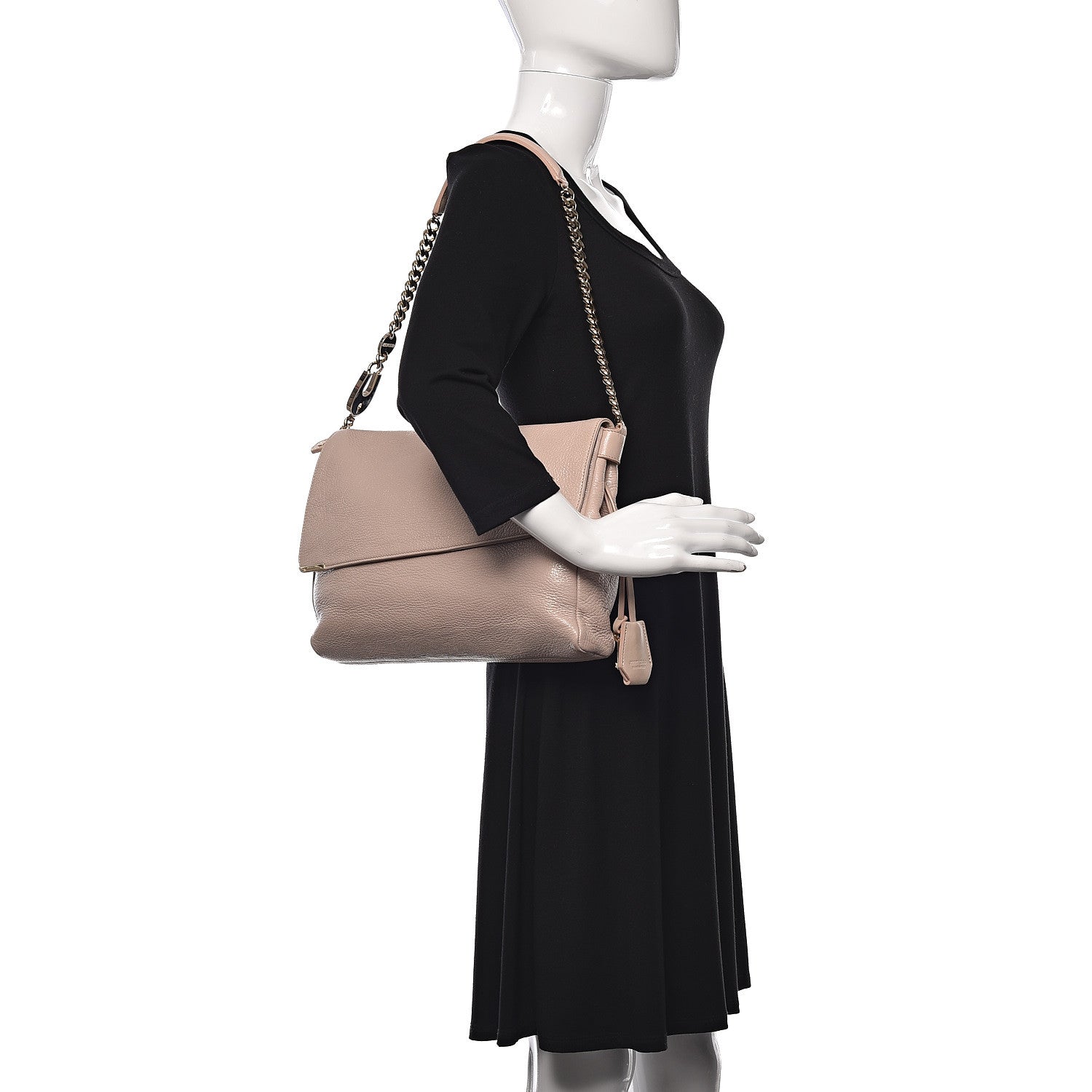 Jimmy Choo Glossy Grained Deerskin Ally Shoulder Bag Pink 2 of 11