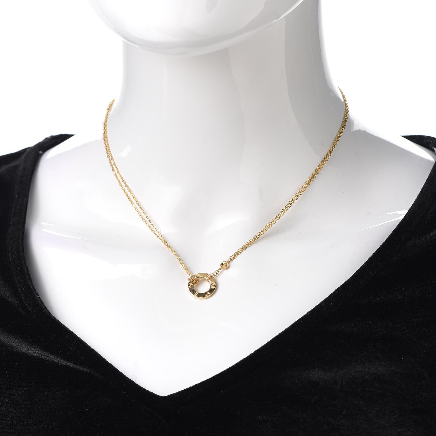 Cartier 18K Yellow Gold 2 Diamond LOVE Necklace 2 of 5