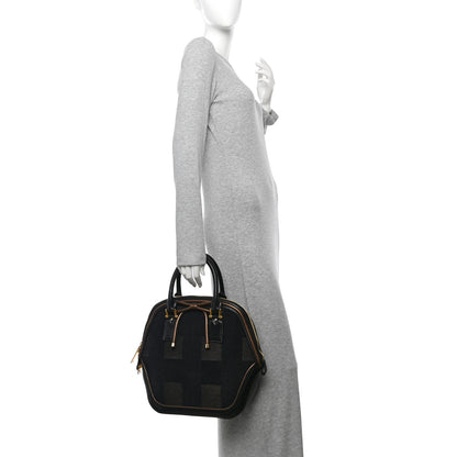 Burberry Prorsum Check Jacquard Orchard Bowling Bag Gold Black 2 of 13