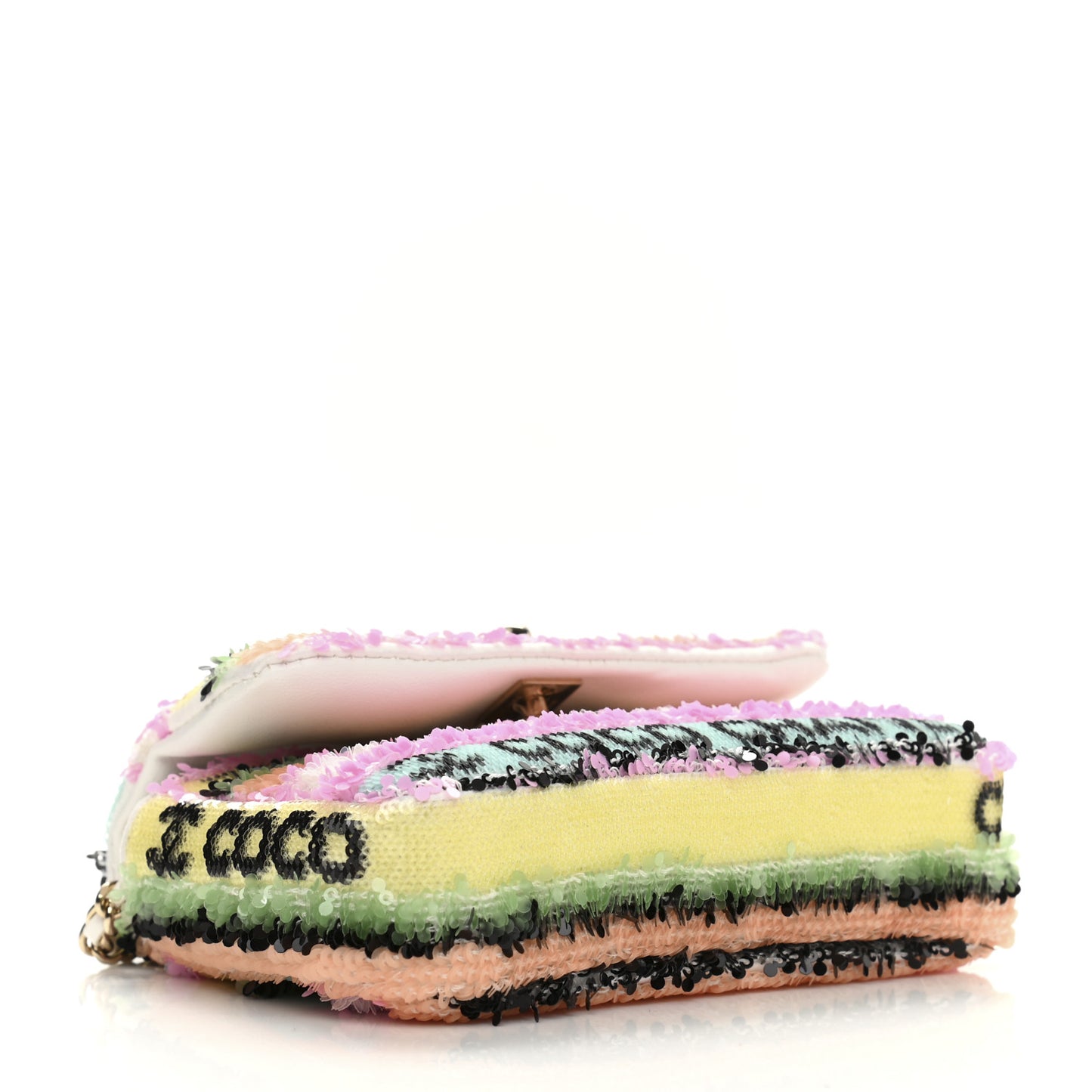 Sequin COCO Clutch With Chain Multicolor