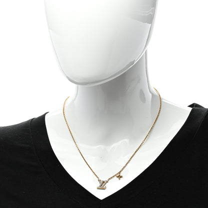 Louis Vuitton Metal Crystal LV Iconic Necklace Gold 2 of 4