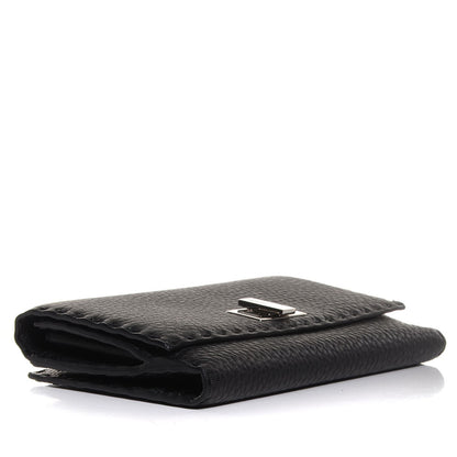 Fendi Cuoio Romano Selleria Peekaboo Continental Wallet Black 4 of 10