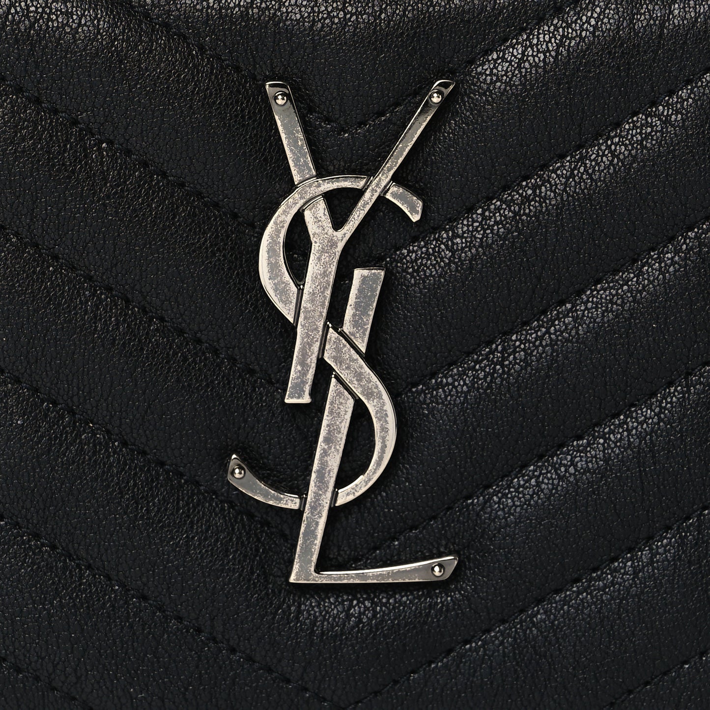 Sheepskin Tri-Quilt Monogram Zip Around Wallet Black