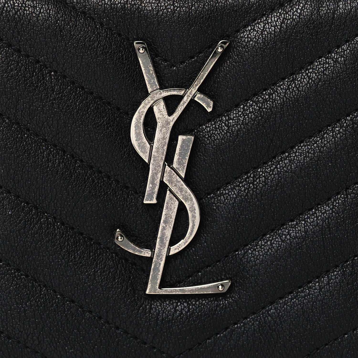 Saint Laurent Sheepskin Tri-Quilt Monogram Zip Around Wallet Black 7 of 9